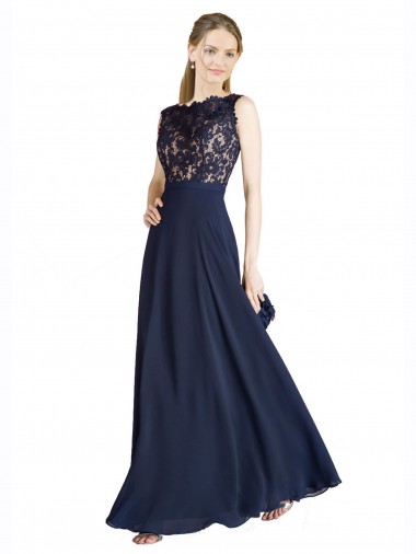 Wholesale Bateaux Neckline A-Line Lace Prom Dress with Top Nude Layer