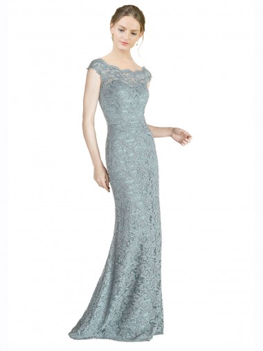 Wholesale Off the Shoulder Mermaid Lace Prom Dress with Cap Sleeves