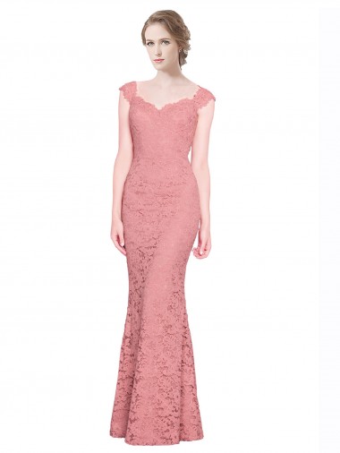 Wholesale Sweetheart Mermaid Long Lace Prom Dress with Wide Straps