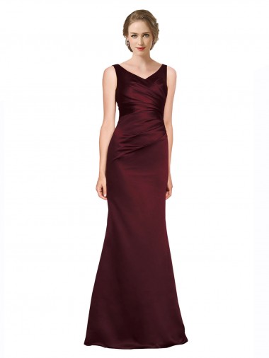 Wholesale Figure Shaping Satin Prom Dress with Structured Pleats