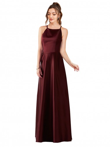 Wholesale Sleek Satin Prom Dress with Pockets