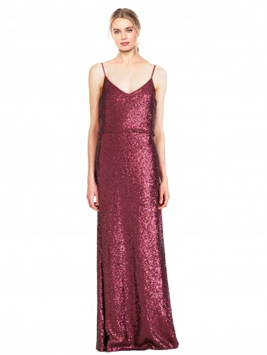 Wholesale High Neck Halter Long Slim Sequin Prom Dress with V-Neck and Blouson Bodice