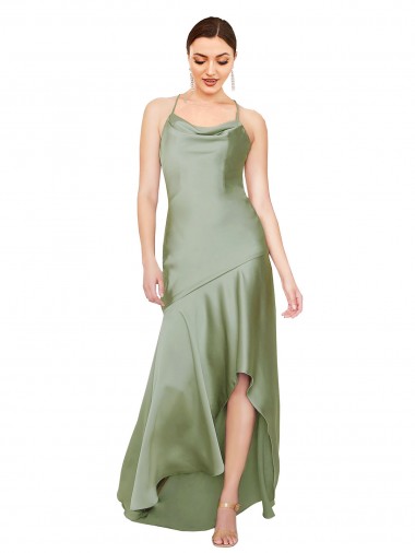Wholesale Silky Satin Prom Dress with Bias Cut Skirt
