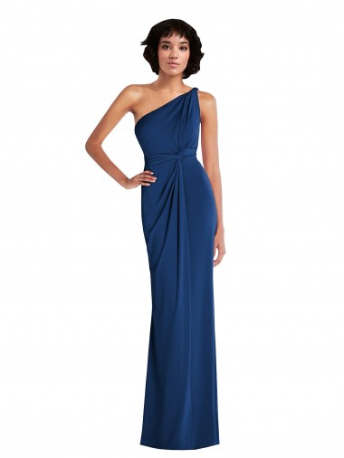 Wholesale Grecian Inspired One Shoulder Twist Draped Maxi Spandex Prom Dress