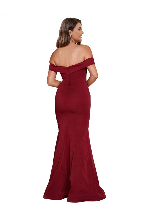 Off Shoulder Sleeves Sweetheart Neckline Long Spandex Prom Dress