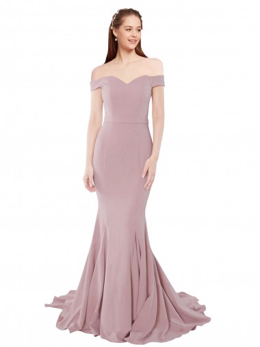Wholesale Off the Shoulder Mermaid Long Sweep Train Prom Dress