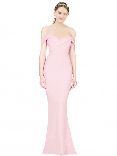 Wholesale Full Length Off the Shoulder Prom Dress with Twist Front