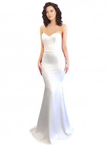 Wholesale Sweetheart Strapless High Neck Long Crepe Prom Dress