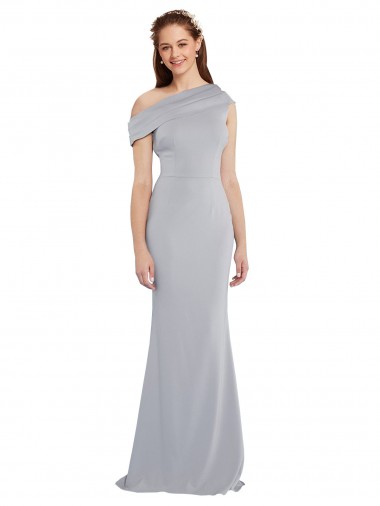 Wholesale Off the Shoulder Asymmetrical Mermaid Crepe Prom Dress