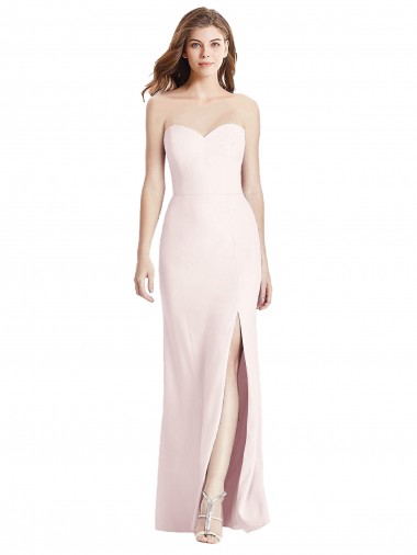 Wholesale Strapless Crepe Trumpet Prom Dress with Front Slit