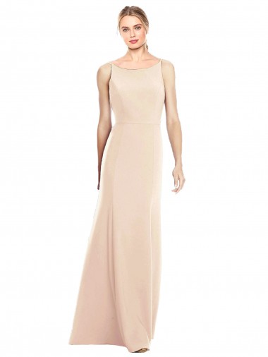 Wholesale V-Spaghetti Strap Open Back Bateau Neck Trumpet Prom Dress