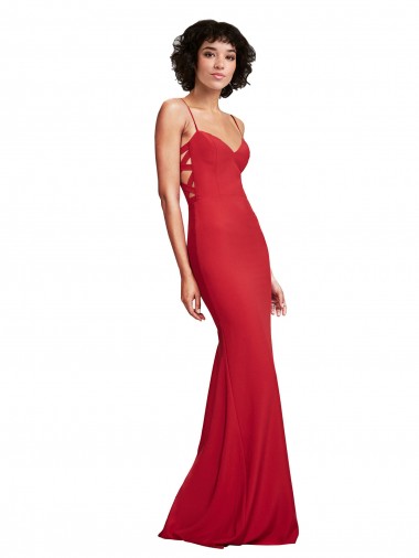 Wholesale Spaghetti Strap Slip Neckline Crepe Prom Dress