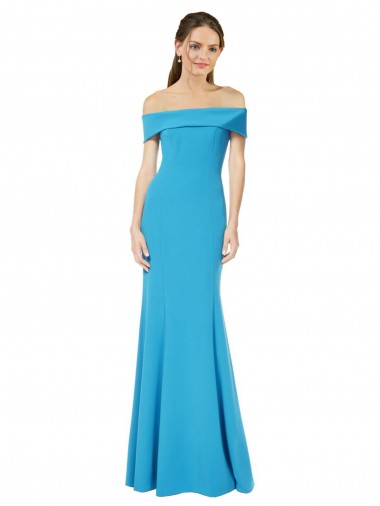 Wholesale Off the Shoulder Crepe Prom Dress with Fitted Silhouette
