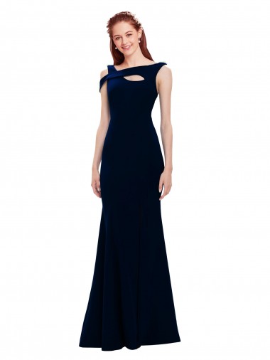 Wholesale Sleeveless Crepe Mermaid Prom Dress with Side Slit