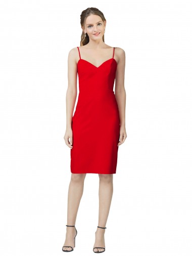 Wholesale Sleeveless Cocktail Length Sweetheart Neckline Crepe Prom Dress / Homecoming Dress