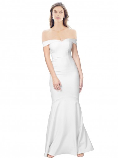 Wholesale Mermaid Off the Shoulder Long Crepe Prom Dress with Low Back