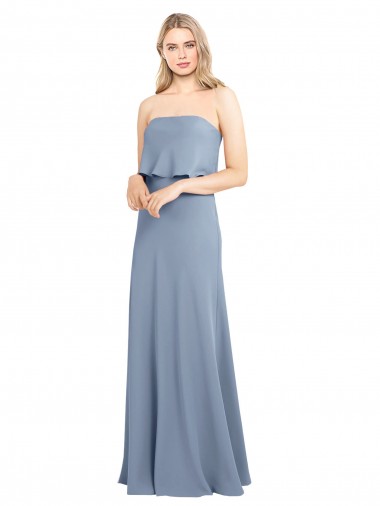 Wholesale High Neck Sheath Sleeveless Stretch Crepe Prom Dress