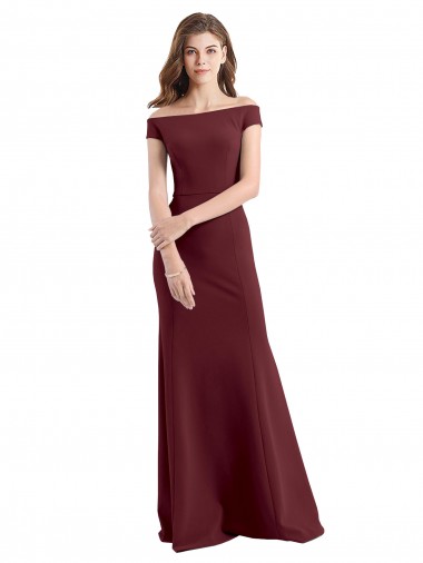 Wholesale Off the Shoulder Fit and Flare Stretch Crepe Prom Dress