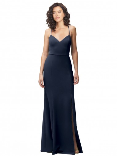 Wholesale Sweetheart Fit and Flare Stretch Crepe Prom Dress with Side Slit and Strappy Back
