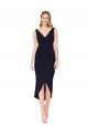 Short Knee Length V-Neck Crepe Cocktail Wrap Cocktail Prom Dress / Homecoming Dress
