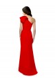High Neck Ruffle Frill One Shoulder Maxi Crepe Prom Dress