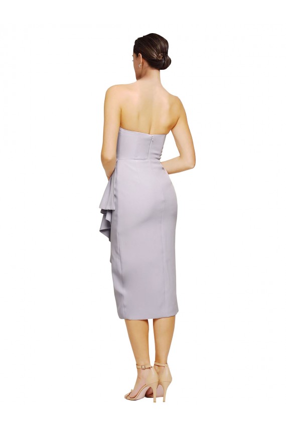 Short Strapless Crepe Cocktail Prom Dress / Homecoming Dress with Ruffles