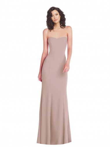 Wholesale Strapless Princess Line Crepe Mermaid Prom Dress