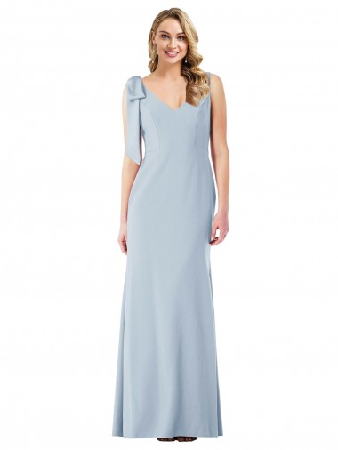 Wholesale V-Back Bow Shoulder Trumpet Prom Dress