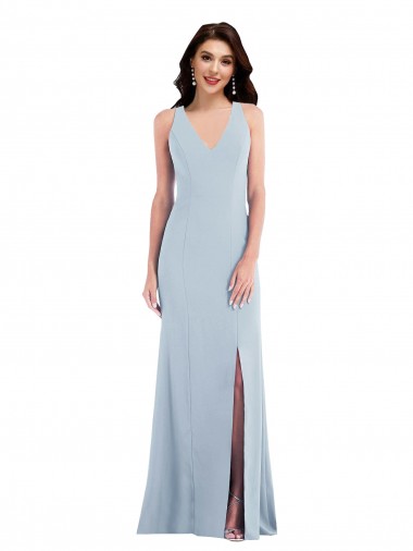 Wholesale Criss Cross Cutout Back Maxi Prom Dress with Front Slit