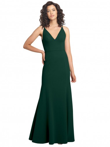 Wholesale Form Fitting Stretch Crepe A-Line Prom Dress