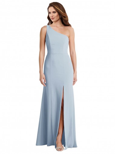 Wholesale Bold One Shoulder Trumpet Maxi Crepe Prom Dress