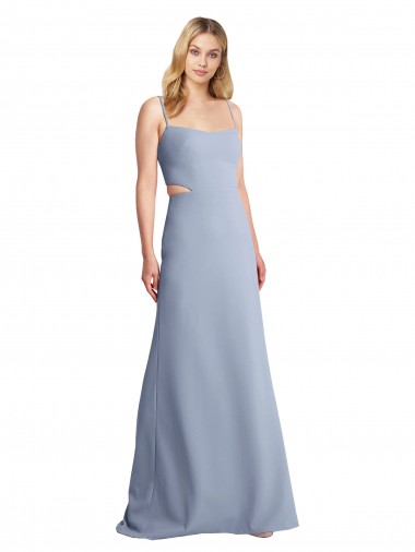 Wholesale Feminine Scoop Neckline Long Crepe Slip Prom Dress 
