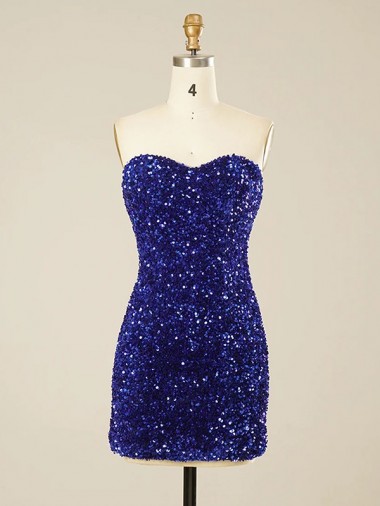 Wholesale Short Sweetheart Velvet Sequin Prom Dress