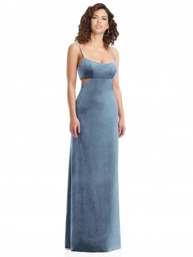 Wholesale Spaghetti Strap Long Full Length Velvet Maxi Prom Dress