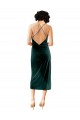 Midi Length Sleek Cowl Neckline Short Velvet Cocktail Prom Dress / Homecoming Dress
