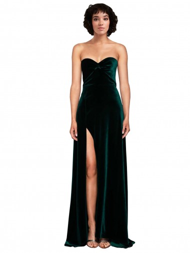 Wholesale Sweetheart Fluid Velvet Prom Dress with High Split